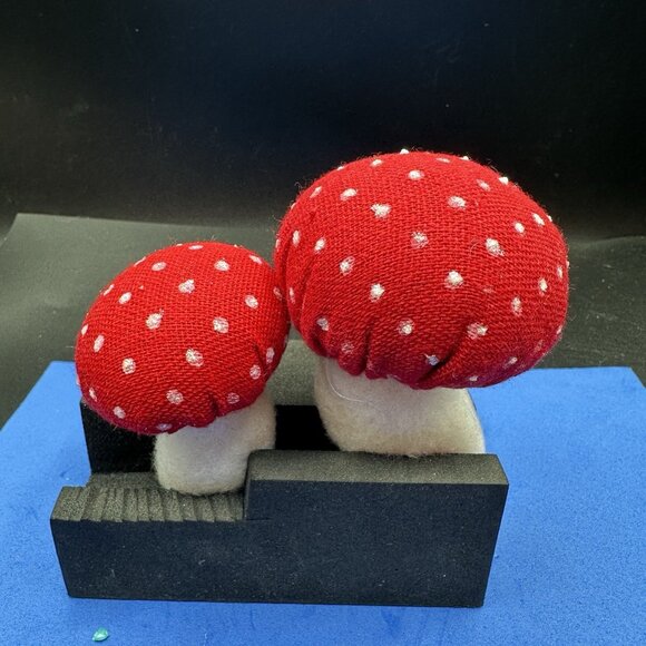 Mushrooms Stuffed Fabric Plush Set Whimsical Fairy Garden Decor Toadstool Crafts - Picture 15 of 16